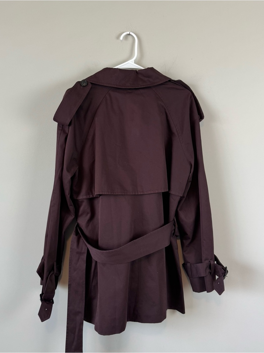 NWT Burberry Short Gabardine Fitzrovia Oversized Cropped Trench Coat Red Wine 2 - Picture 13 of 16